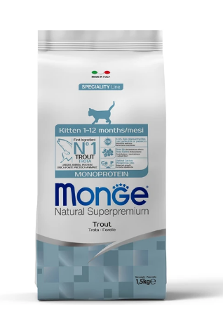 MongeCat д/котят с форелью 1,5 кг