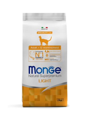 MongeCat Низкокалорийный с индейкой 1.5 кг